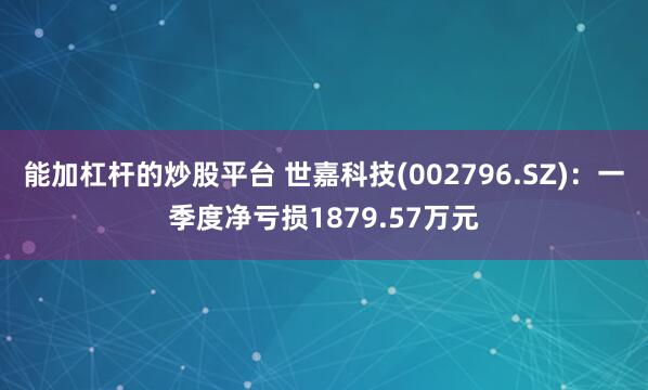 能加杠杆的炒股平台 世嘉科技(002796.SZ)：一季度净亏损1879.57万元